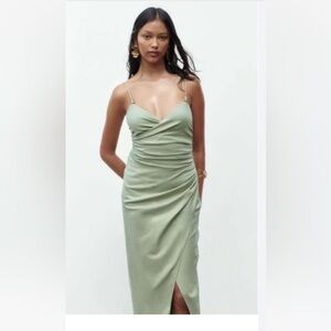 Zara linen midi dress M